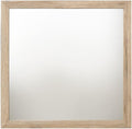 Acme Furniture Miquell 40' Square Wood Frame Bedroom Mirror in Rustic Natural