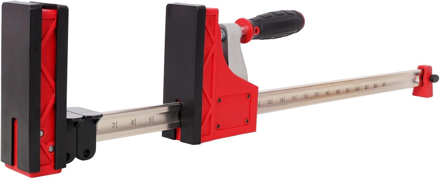 12PCS Professional Parallel Clamp Kit with 24' & 40' Heavy Duty Bar Clamps, Bench Dogs & Framing Blocks - 1700 Lbs Clamping Force for Woodworking, Carpentry & DIY Projects, Red