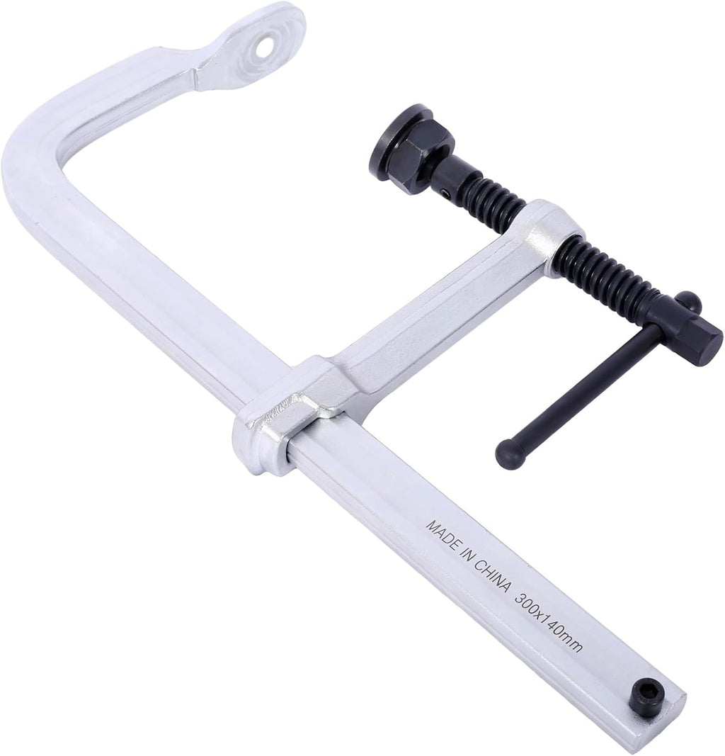 4 Pack 12 Inch Heavy Duty Drop-Forged F-Clamp, 5-1/2 Inch Throat Depth, Adjustable Swivel Jaw Quick Release Handle Bar Clamps,Alloy Steel Clamp for Woodworking