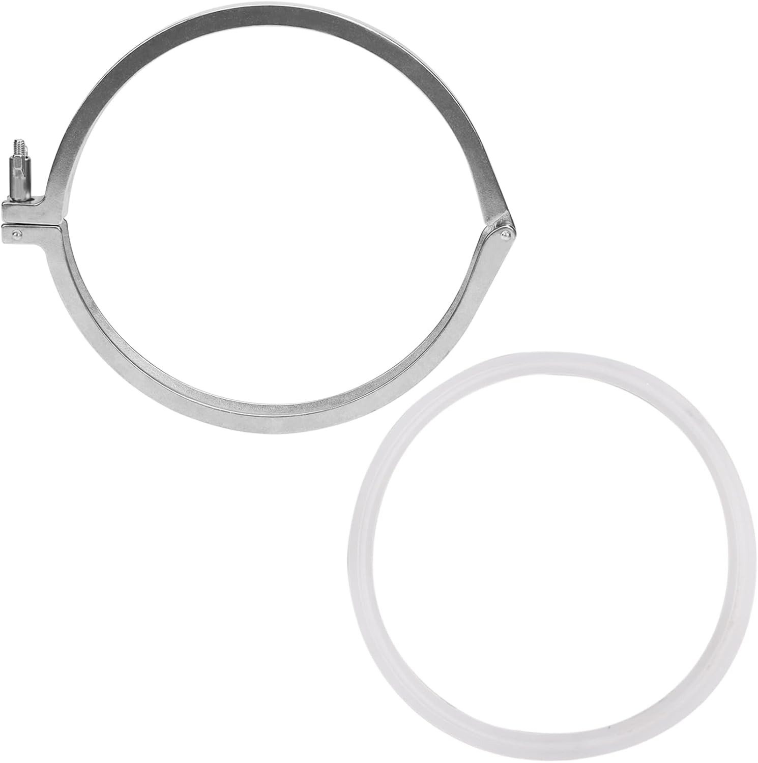 DERNORD Single Pin Heavy Duty Tri Clamp Stainless Steel 304 with Wing Nut for Ferrule TC with 1PC Silicone Gasket (12 inch Tri Clamp+Silicone Gasket)