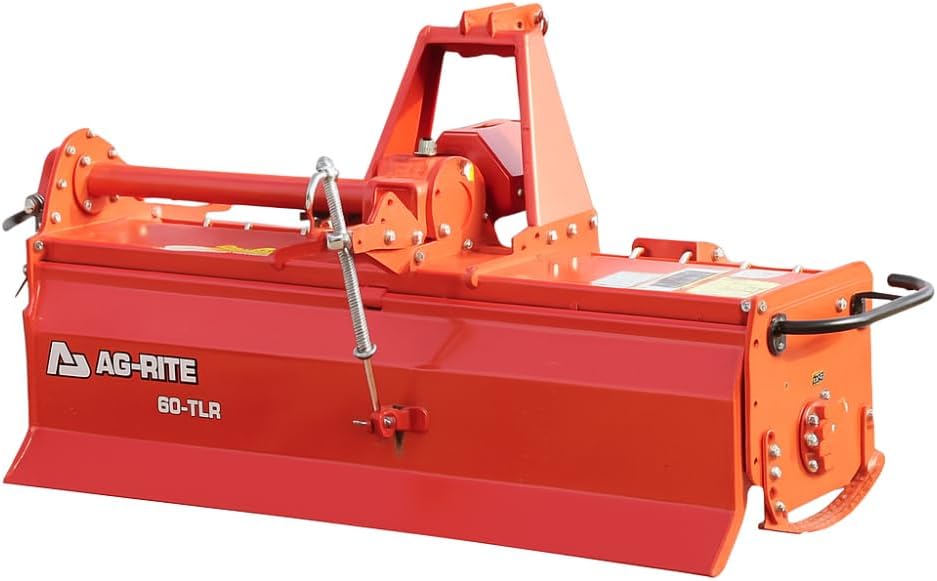 60-Inch Rotary Tiller with PTO | 540 RPM | 25–40 HP Tractors | Heavy-Duty Gear-Driven PTO Tiller | Category 1 3-Point Hitch | 59.09' Working Width | 48 C-Tines