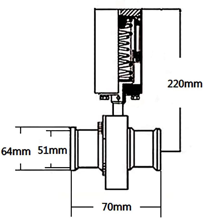 DERNORD 2 Inch Tri Clamp Sanitary Butterfly Valve, Pneumatic Actuator Valve SS304 with Single Acting