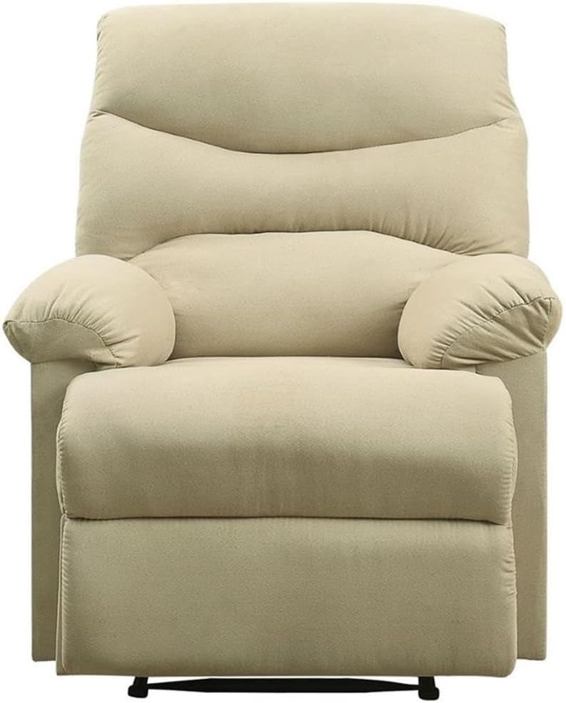 Acme Arcadia Upholstered Motion Recliner in Beige Microfiber