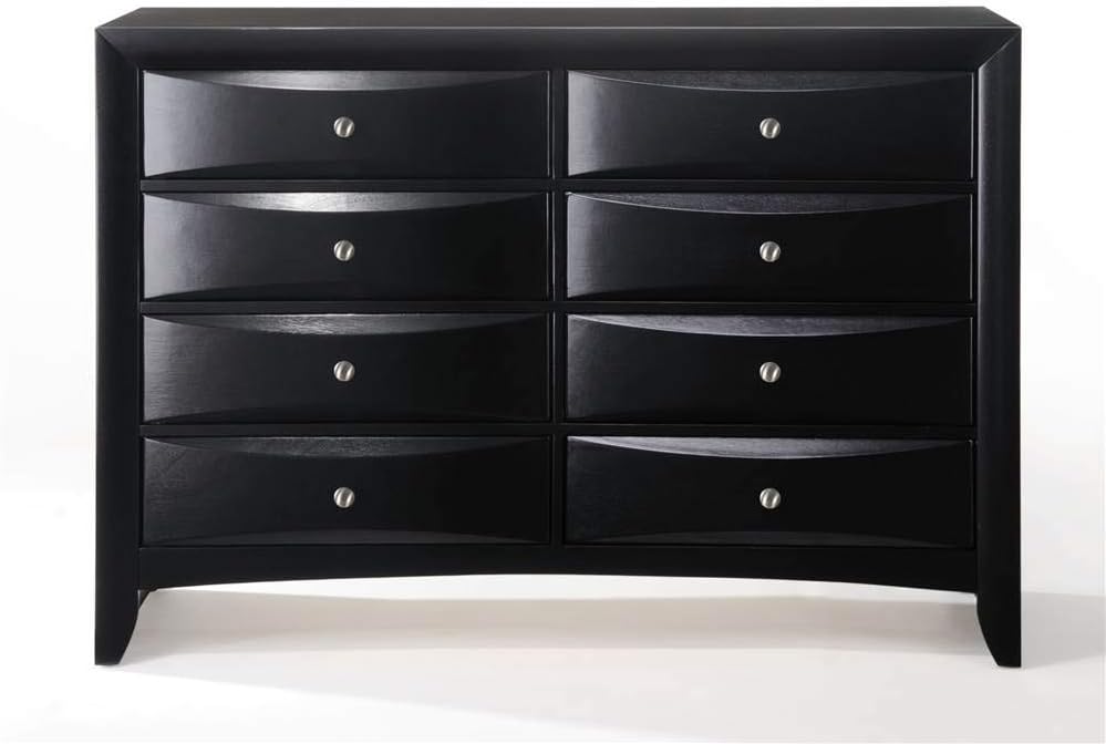 Acme Ireland Rectangular Wood 8-Drawer Storage Dresser in Black