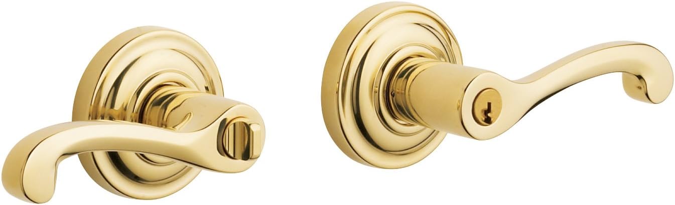 Baldwin 5245.003.Lent Classic Lever Keyed Entry Set, Lifetime Polished Brass