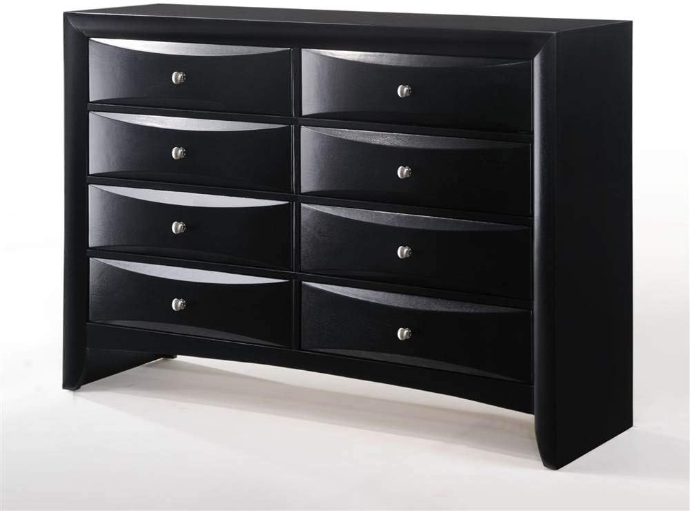 Acme Ireland Rectangular Wood 8-Drawer Storage Dresser in Black