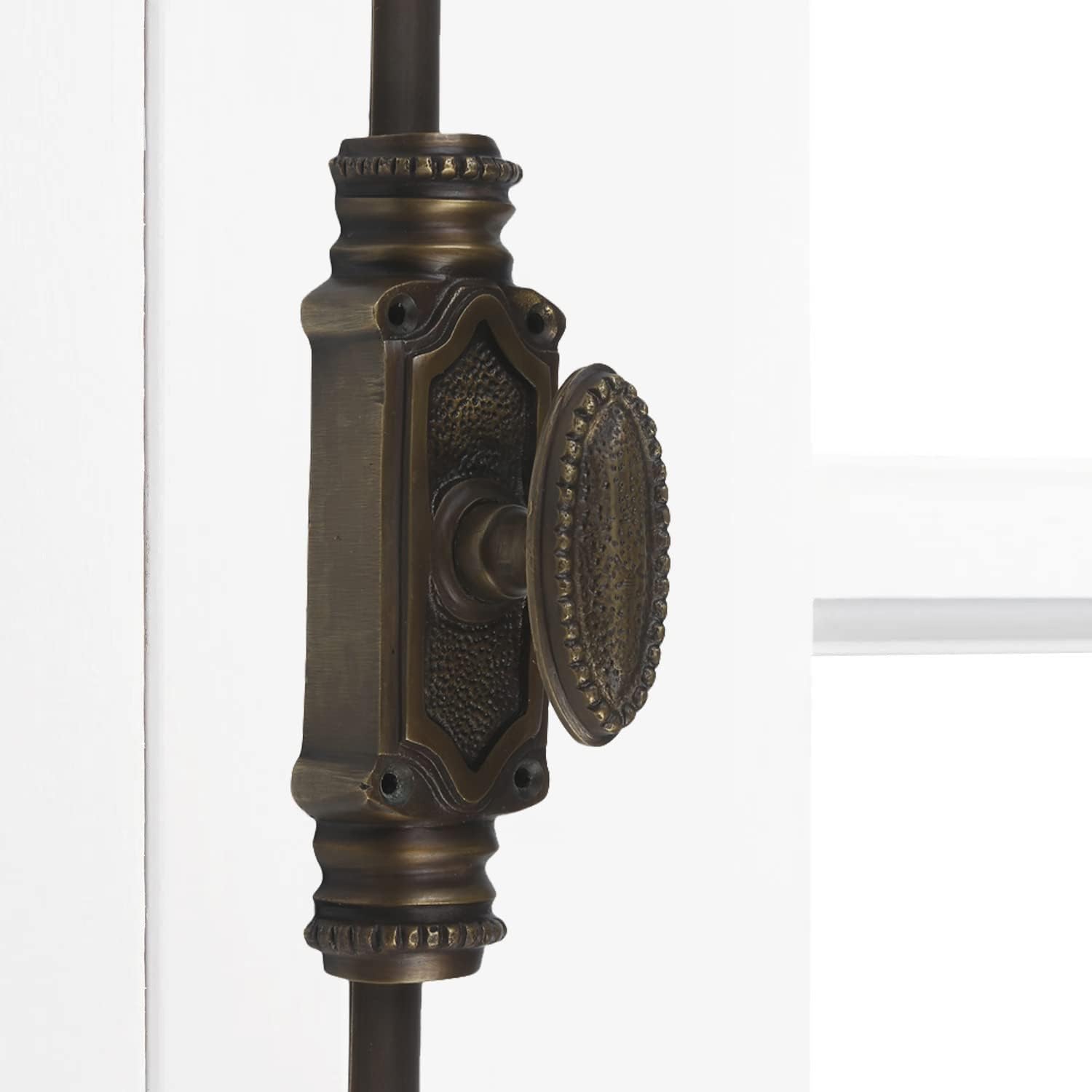 A29 Hardware 9 Feet Cremone Bolt for French Doors and Cabinets, Door Lock, Antique Brass Finish - Cremone Bolt Door Hardware, Vintage and Stylish Home Decor, Solid Brass Beaded Style