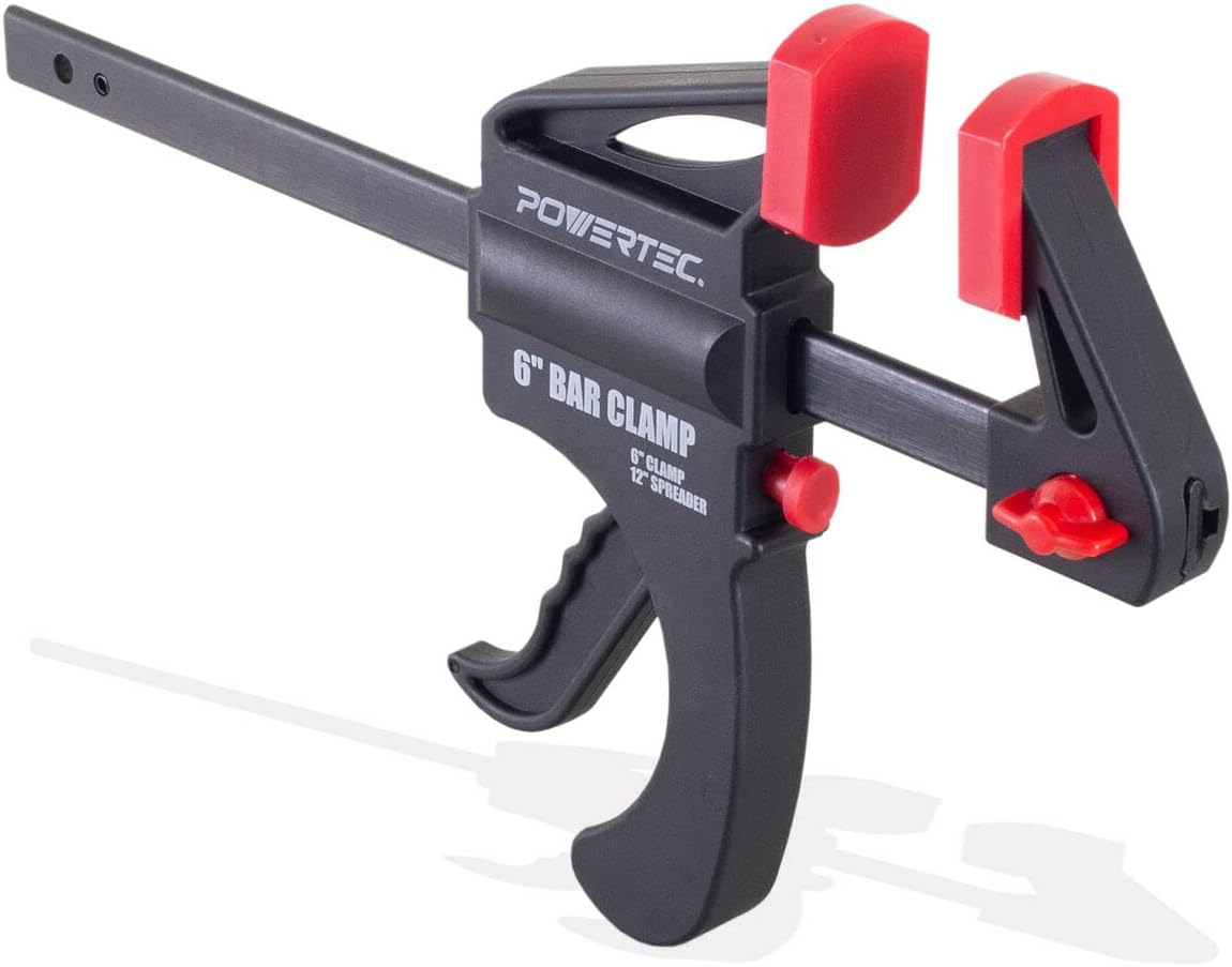 POWERTEC 6' Bar Clamps/Spreaders 32 Pack, Trigger & Ratchet Quick Grip Clamps for Woodworking, Gluing & DIY Projects