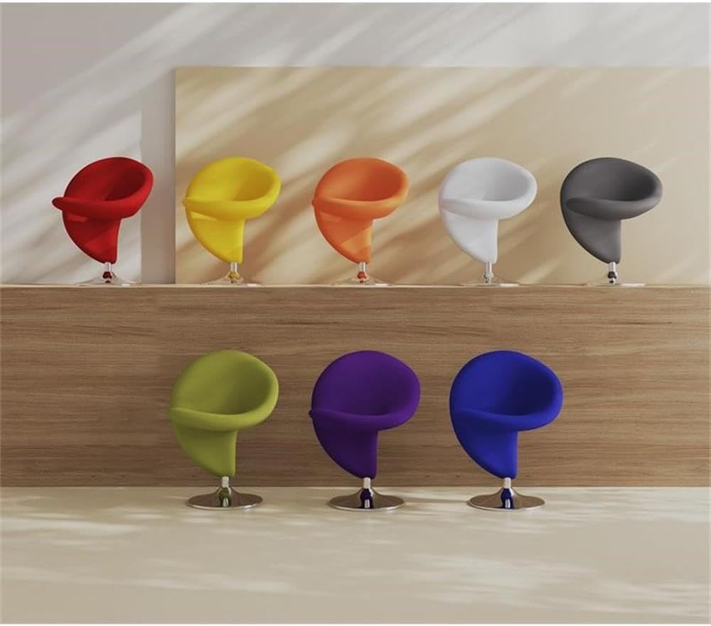 Manhattan Comfort Curl Swivel Accent Chair with 360° Turn, Fully Assembled, Upholstered in Wool Blend, Modern Ergonomic Design with Polished Chrome Base, Set of 8, Multi Color