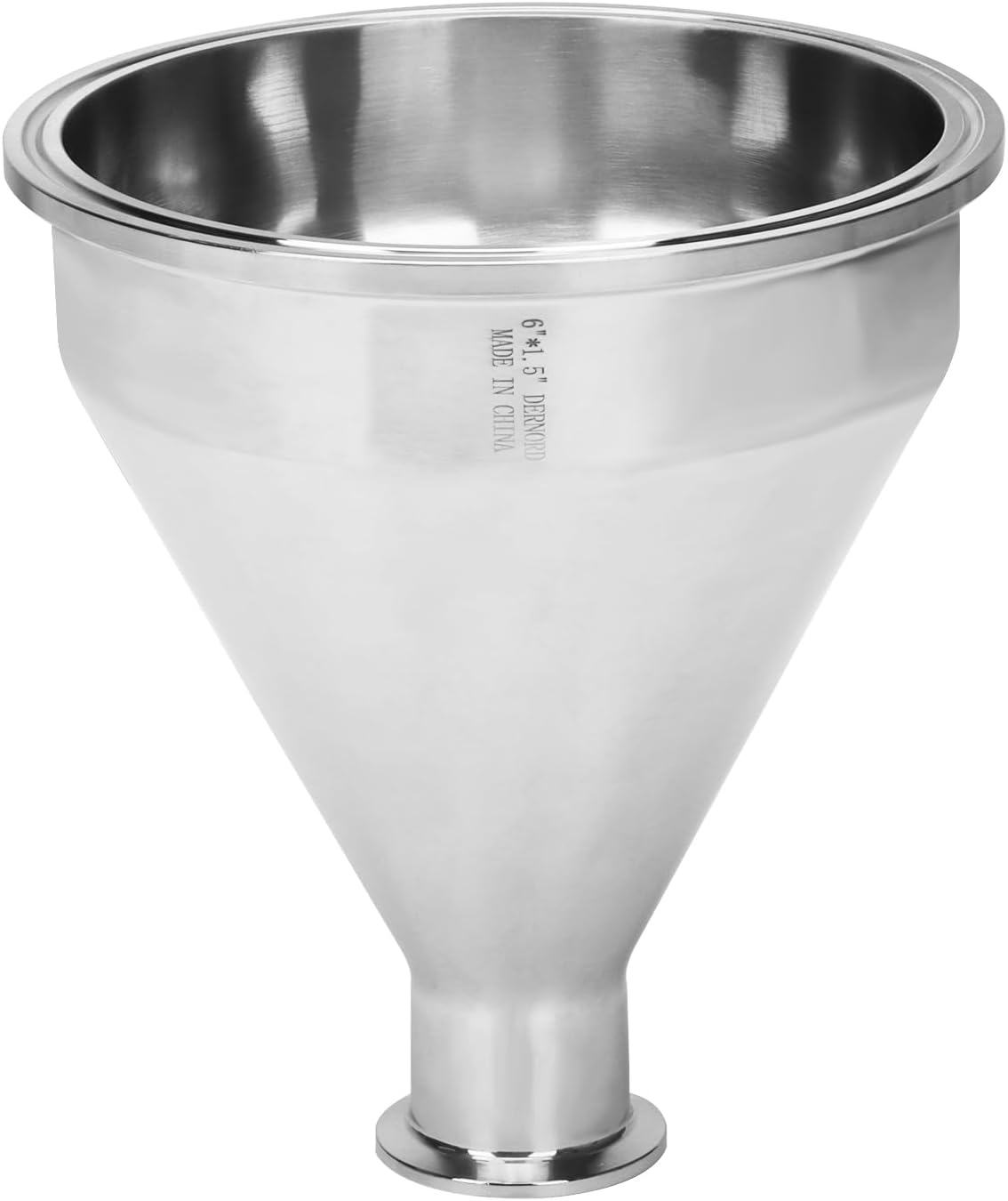 DERNORD Sanitary Fitting Reducer Fitting SUS304 Tri Clamp Ferrule Style 6' Tube OD to 1.5' Tube OD