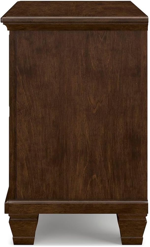 Signature Design by Ashley Danabrin Classic 2 Drawer Nightstand for Bedroom, 26.63' Tall, Dark Brown