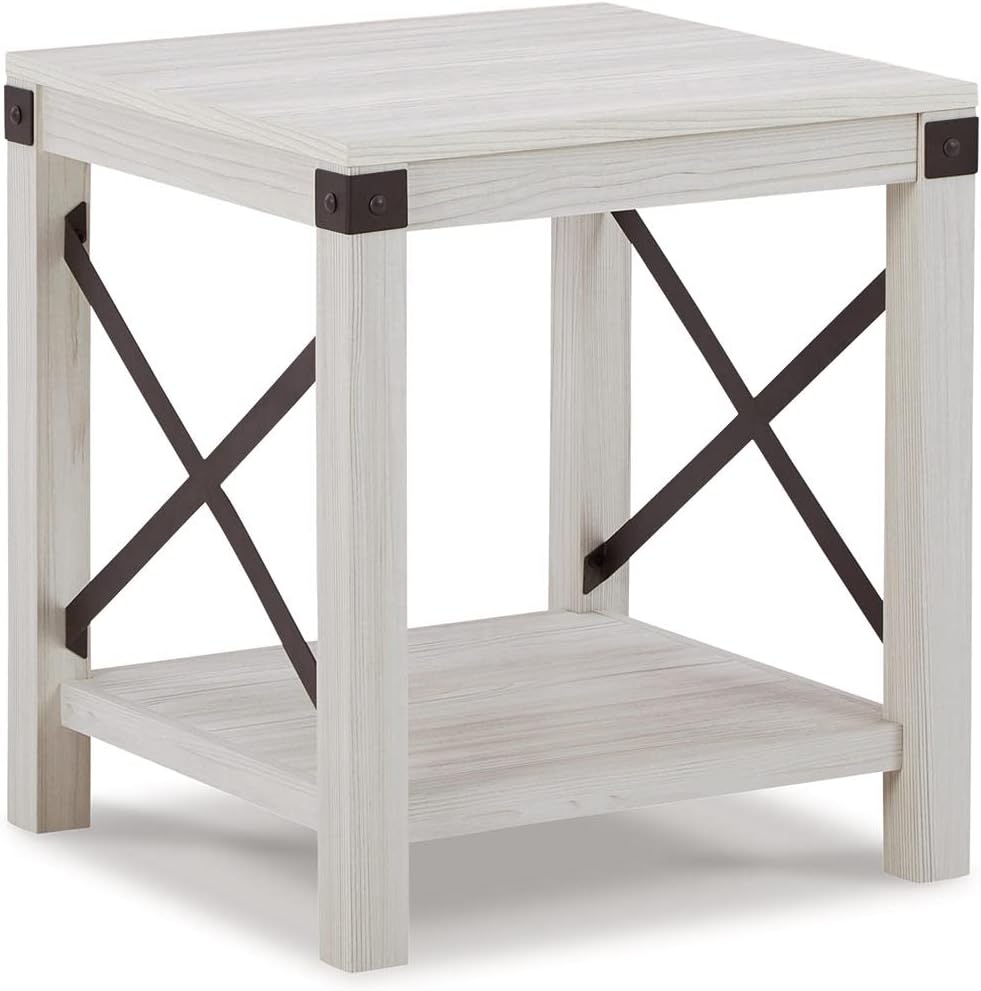 Signature Design by Ashley Bayflynn Modern Farmhouse End Table, Whitewash