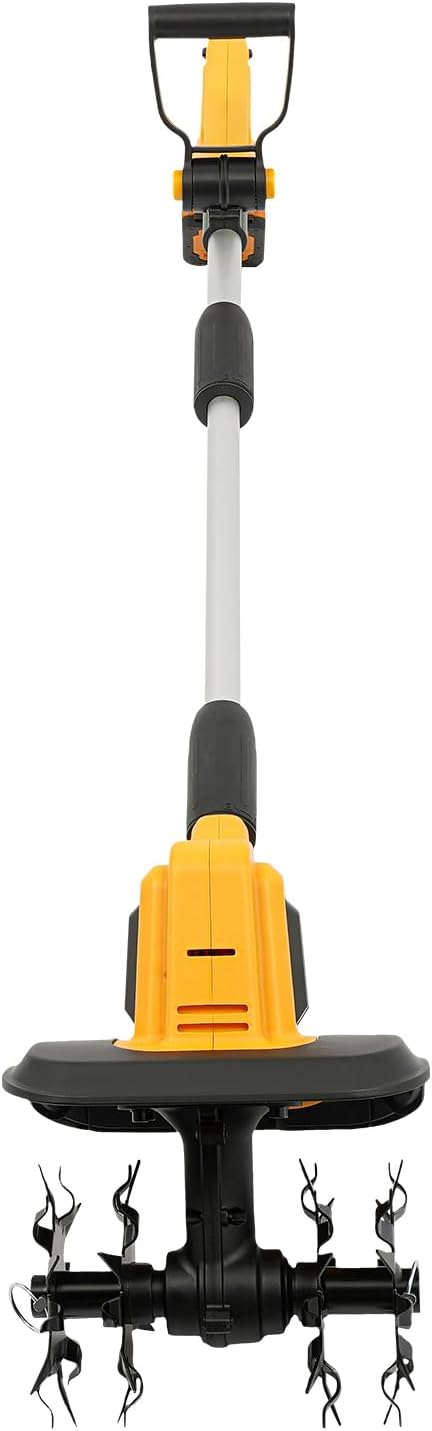 Cordless Tiller Cultivator for Gardening, 20V Electric Garden Tiller, 2Ah Battery Powered Garden Rototiller with Charger, Handheld Rotary Tillers for Lawn Gardening Soil Cultivation