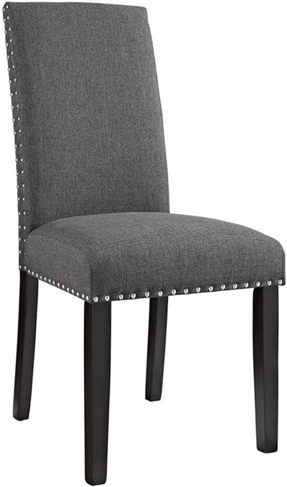 Modway Parcel Modern Upholstered Fabric Four Dining Chairs with Nailhead Trim in Gray