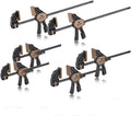 Spec Ops Tools Bar Clamps for Woodworking, Medium and Large One-Handed Trigger Clamp and Spreader Set, Heavy Duty, Mixed Pack of 6