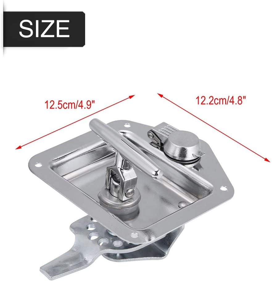 4pcs Tool Box Latch, Stainless Steel T-Handle Latches Tool Box Locks with Keys and Gasket Folding T-Handles Latch Heavy Duty Flush Mount Handle Latch for RV, Camper,Toolbox,Truck Trailer (4)