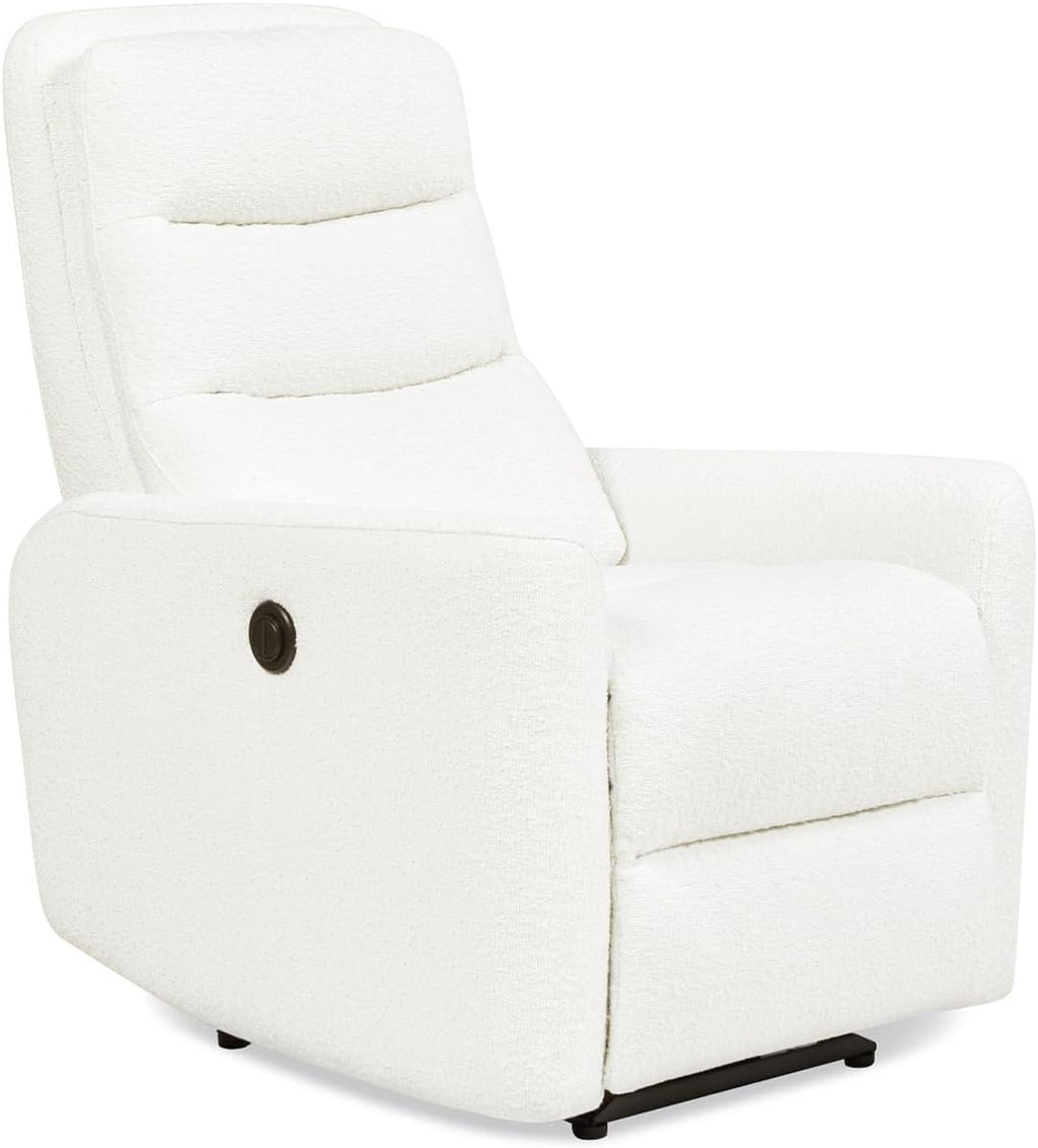 Jennifer Taylor Home Bloomy 35.5' Power Recliner High-Back Nursery Lounge Chair, Chiffon White Boucle