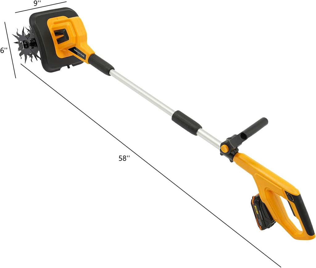 Cordless Tiller Cultivator for Gardening, 20V Electric Garden Tiller, 2Ah Battery Powered Garden Rototiller with Charger, Handheld Rotary Tillers for Lawn Gardening Soil Cultivation