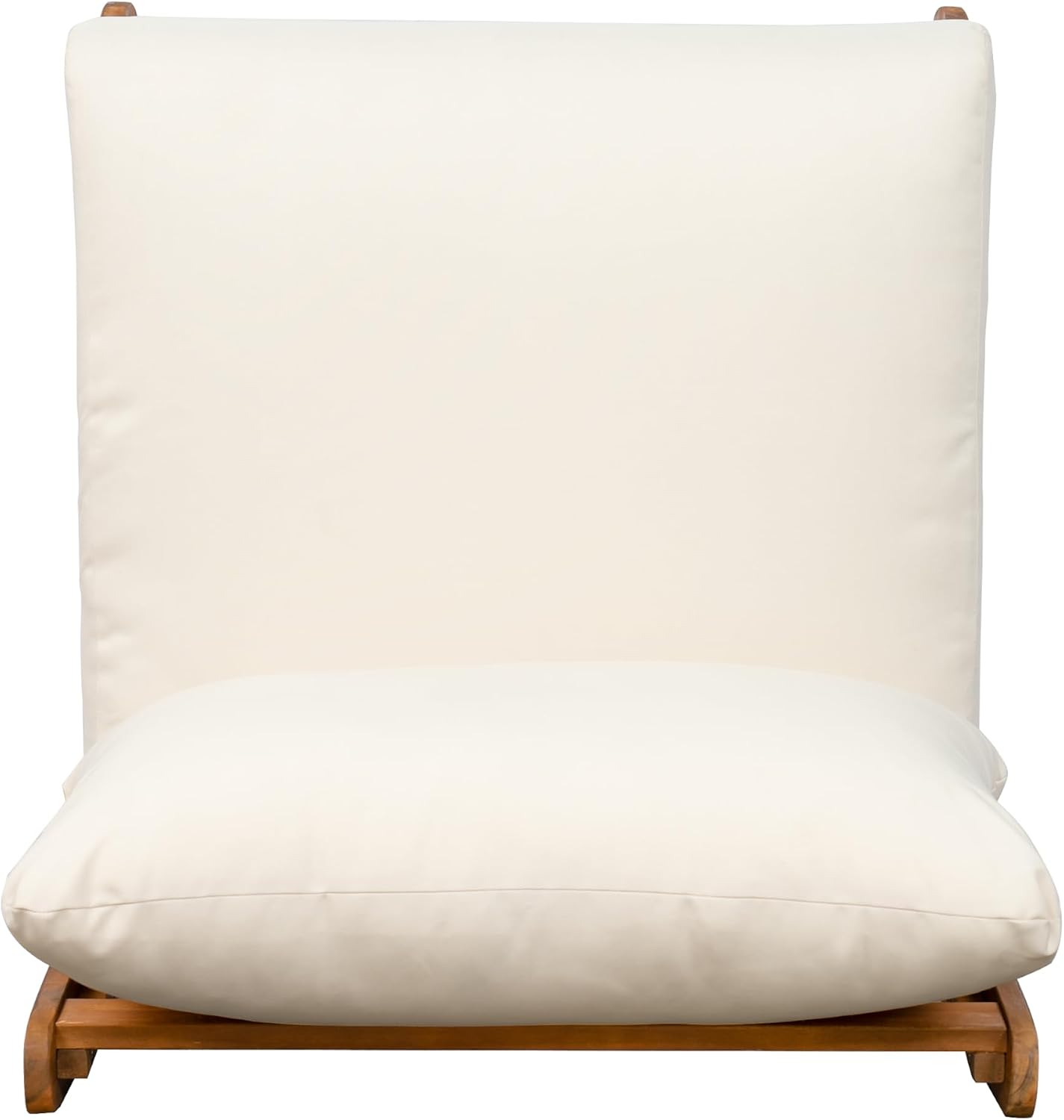 Christopher Knight Home Poppy Outdoor Club Chair with Water Resistant, Acacia Wood Lounge Chair Outdoor, Patio Low Profile Accent Chair, Comfy Reading Chair for Garden Backyard, Teak + Beige