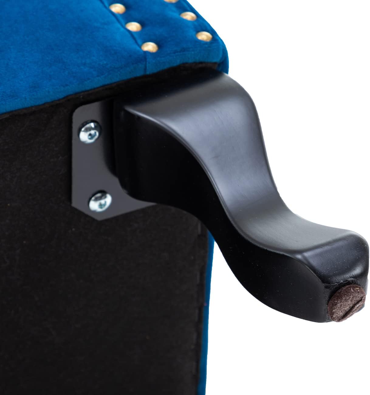 Kmax Blue Accent Chair Velvet Wingback Chair with Pillow Nail-Head Channel Tufted Oversized Club Chair for Living Room Bedroom Guest Room