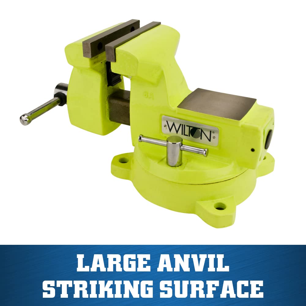 Wilton High-Vis Safety Bench Vise, 6' Jaw Width, 5-3/4' Jaw Opening, 4-1/8' Throat (Model 1560)