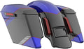 Advanblack Color Matched Stretched Bags, Lids Black Latch Hardware for '23-'24 Harley Touring CVO & 2024 Street Glide, Road Glide (Blue Streak)
