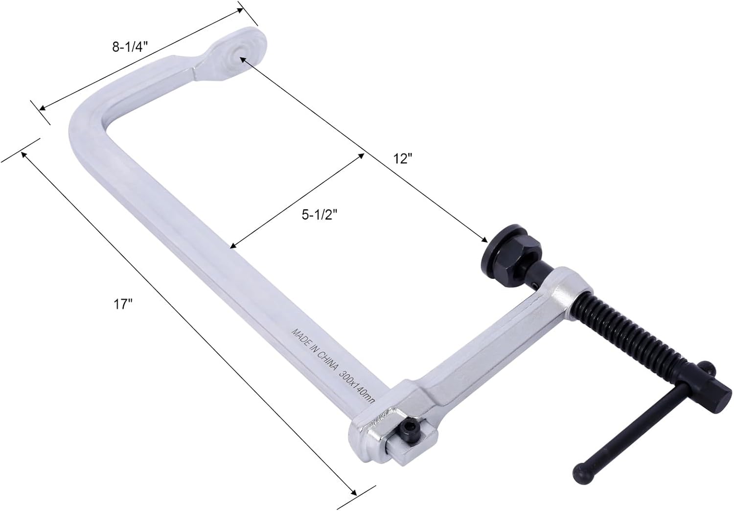 4 Pack 12 Inch Heavy Duty Drop-Forged F-Clamp, 5-1/2 Inch Throat Depth, Adjustable Swivel Jaw Quick Release Handle Bar Clamps,Alloy Steel Clamp for Woodworking