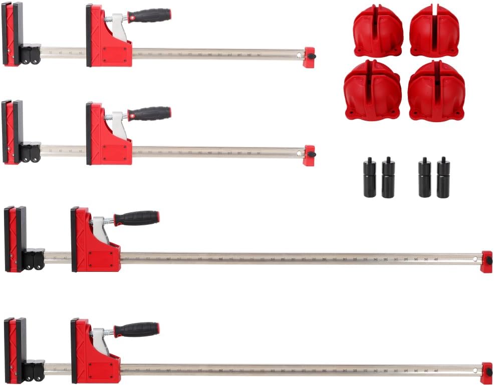 12PCS Parallel Clamp Kits, 24' + 40' Clmap + Bench Dogs + Framing Blocks(4pcs) for Woodworker Tools, DIY