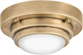 Hinkley Porte Extra Small Flush Mount Ceiling Light or Wall Sconce, Etched Opal Glass Shade, Dual-Mount Design, Integrated LED, ADA Compliant, Heritage Brass Finish