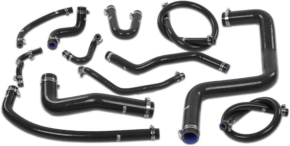 G-PLUS Silicone Radiator Hose Kit w/Clamps Compatible with Honda/Acura Integra DC4 DB7 RS LS GS SE with B18B1 Engine 1994-2001 Black
