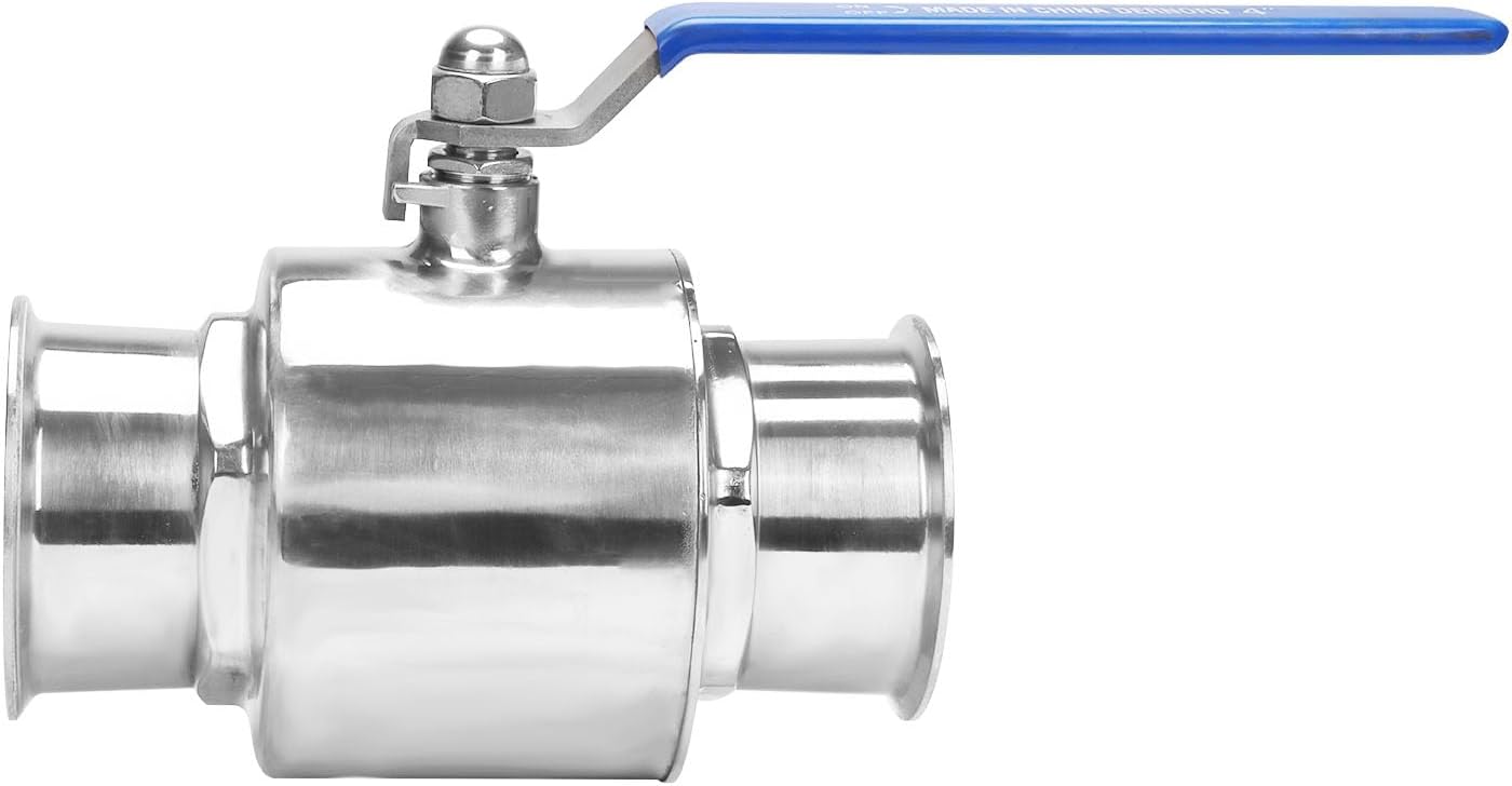 DERNORD 4 inch Tri-Clamp Clover Ball Valve Stainless Steel 304,PTFE Lined. (4 inch Tube OD)