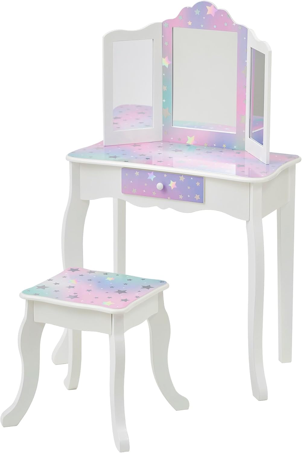Teamson Kids - Starry Sky Print Gisele Medium Vanity - White/Lavender