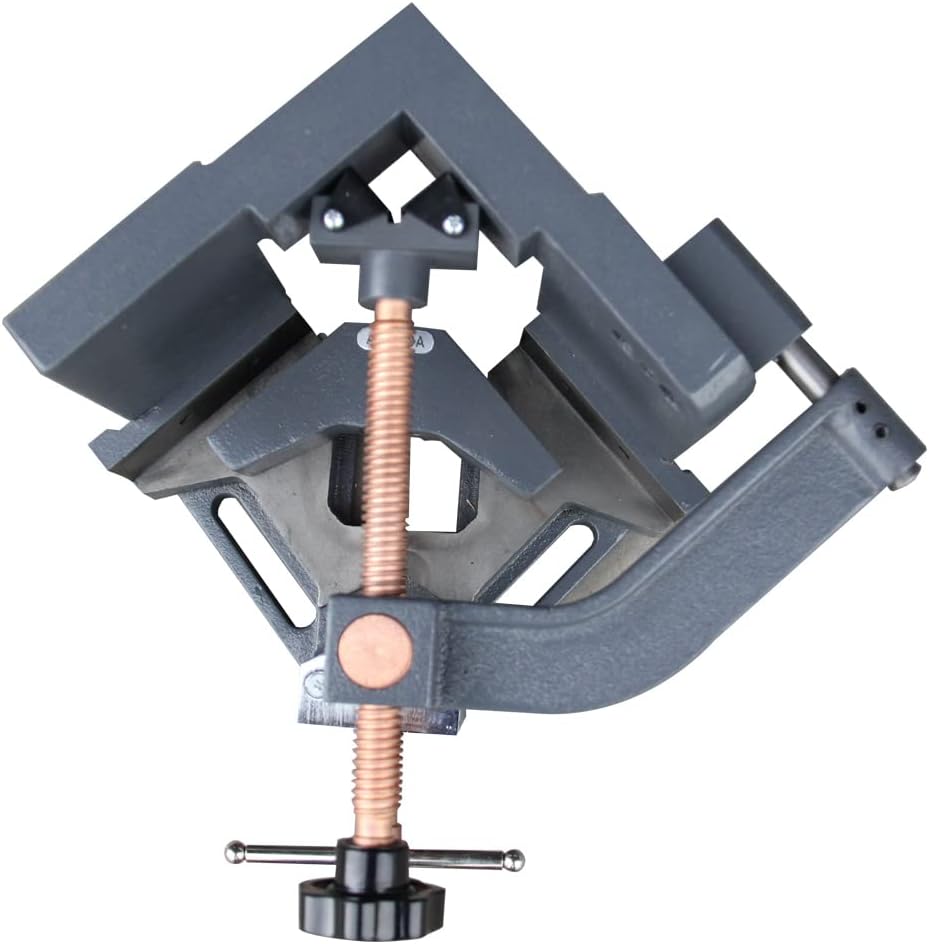 KAKA INDUSTRIAL 3 Axis Angle Clamp Heavy Duty Cast Iron Welding Clamp Vice, 3.9-Inch Jaw Opening, 90-Degree Multi-Position Clamp for Metalworking, Woodworking, and Fabrication, AC-100H