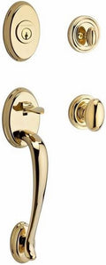 Baldwin Reserve 9BR1800-001 Columbus Traditional Single Cylinder Handleset with Ellipse Knob in Polished Brass