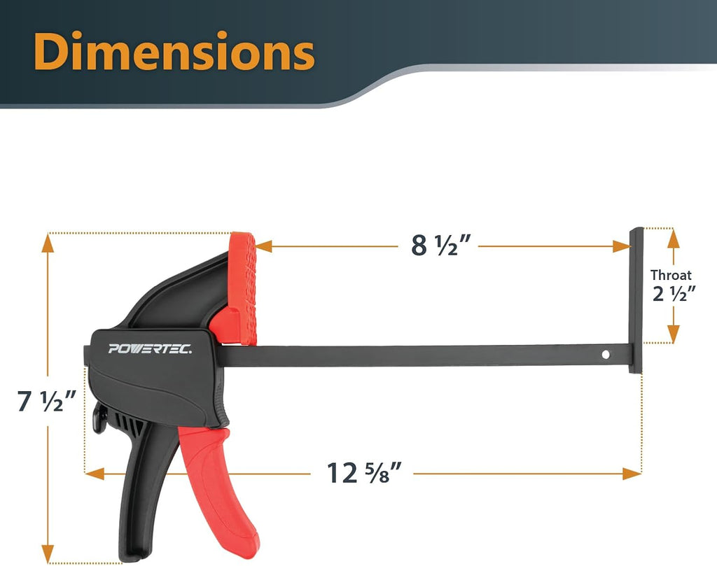 POWERTEC 72199 110 Inch Track Saw Guide Rail and Clamp Set for DeWalt Track Saws, Includes 2x55' Guided Rails, (1) Guide Rail Connector and (2) Quick Release Clamps for Woodworking Projects