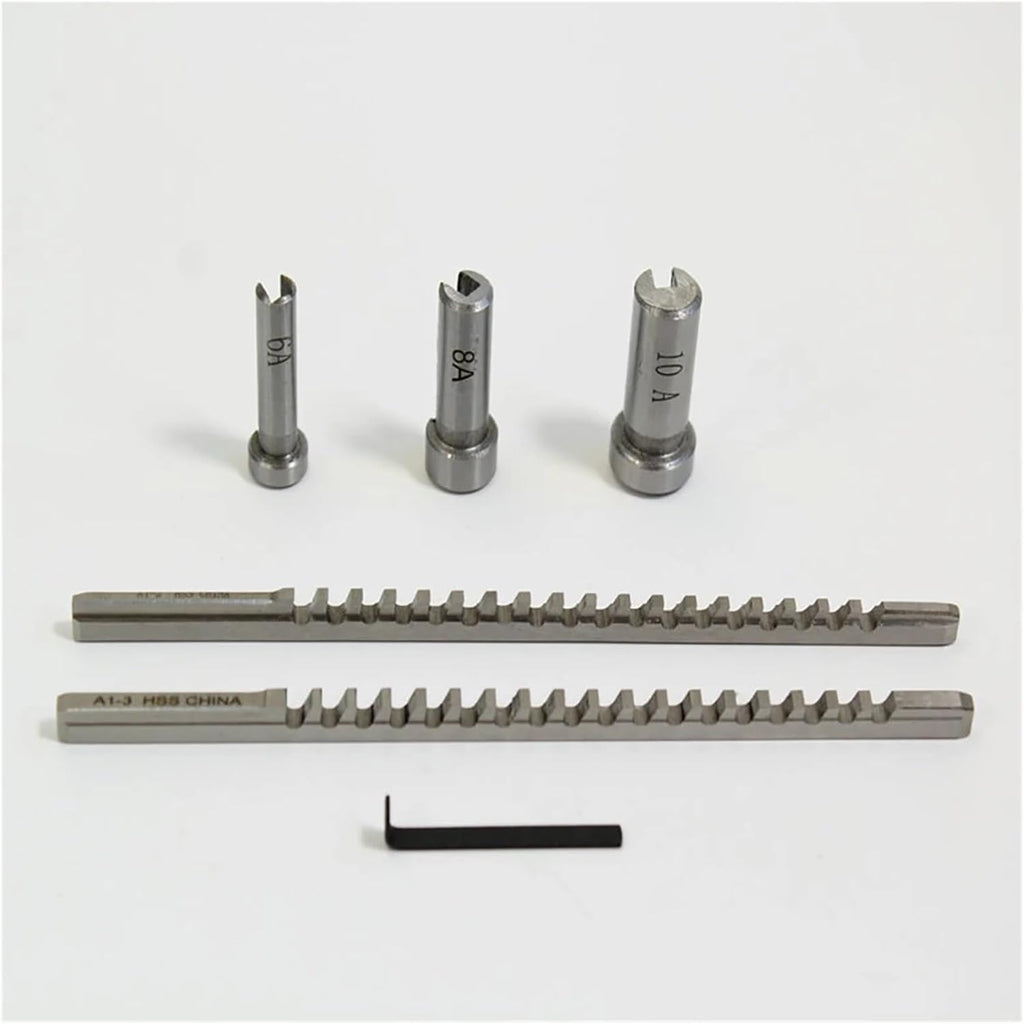 Push Type Keyway broaches HSS Keyway Broach Set Metric Sized 2mm 3mm Broaches 6/8/10 Collared Bushings with Shims CNC Cutting Tools