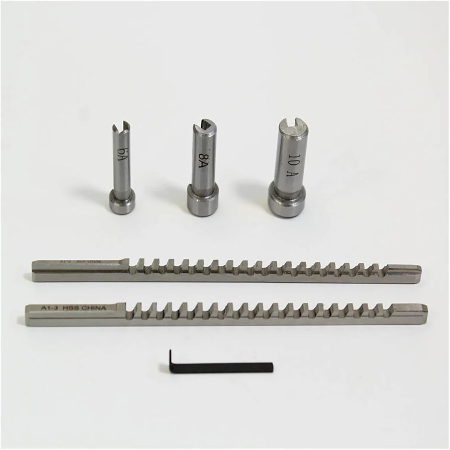 Push Type Keyway broaches HSS Keyway Broach Set Metric Sized 2mm 3mm Broaches 6/8/10 Collared Bushings with Shims CNC Cutting Tools