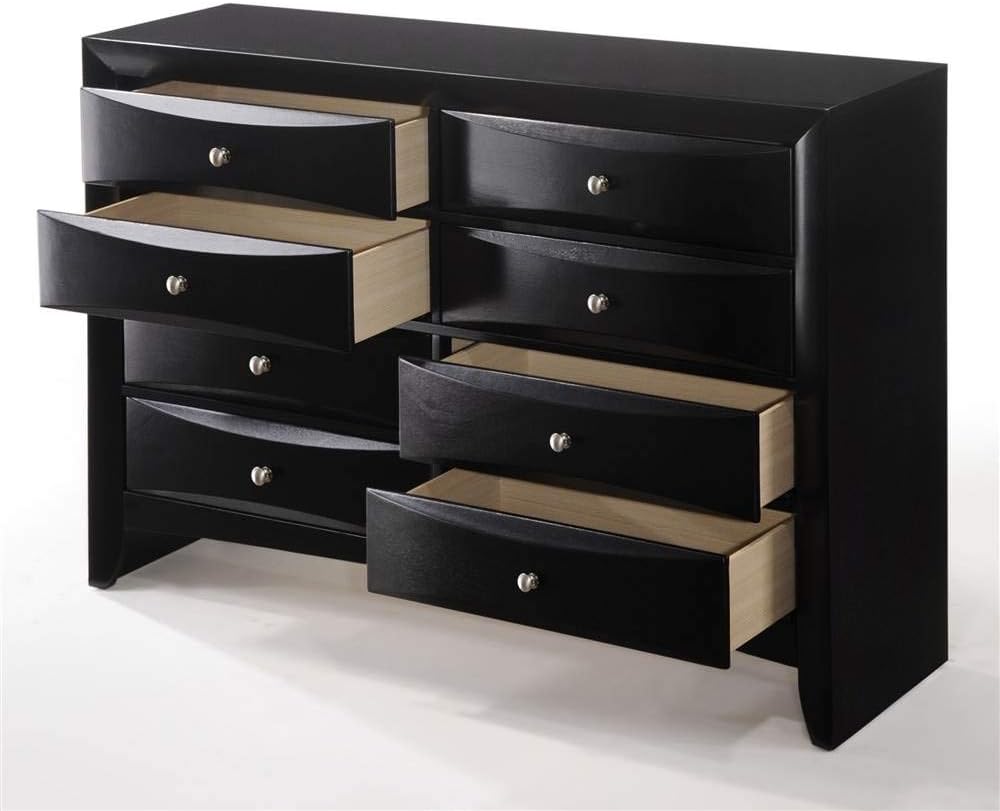 Acme Ireland Rectangular Wood 8-Drawer Storage Dresser in Black