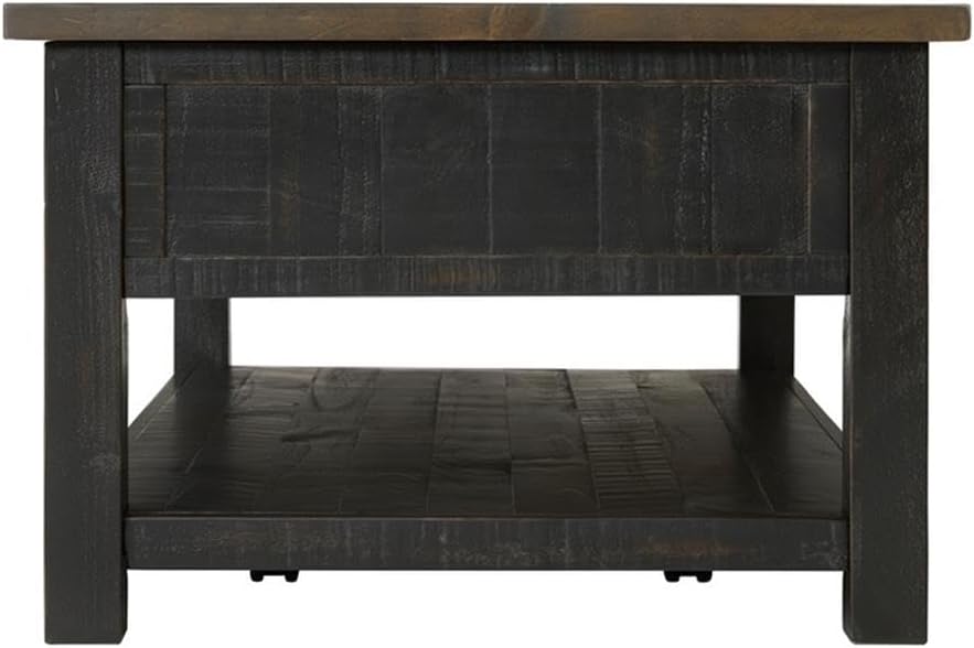 Martin Svensson Home Solid Wood Coffee Table, Black with Brown Top