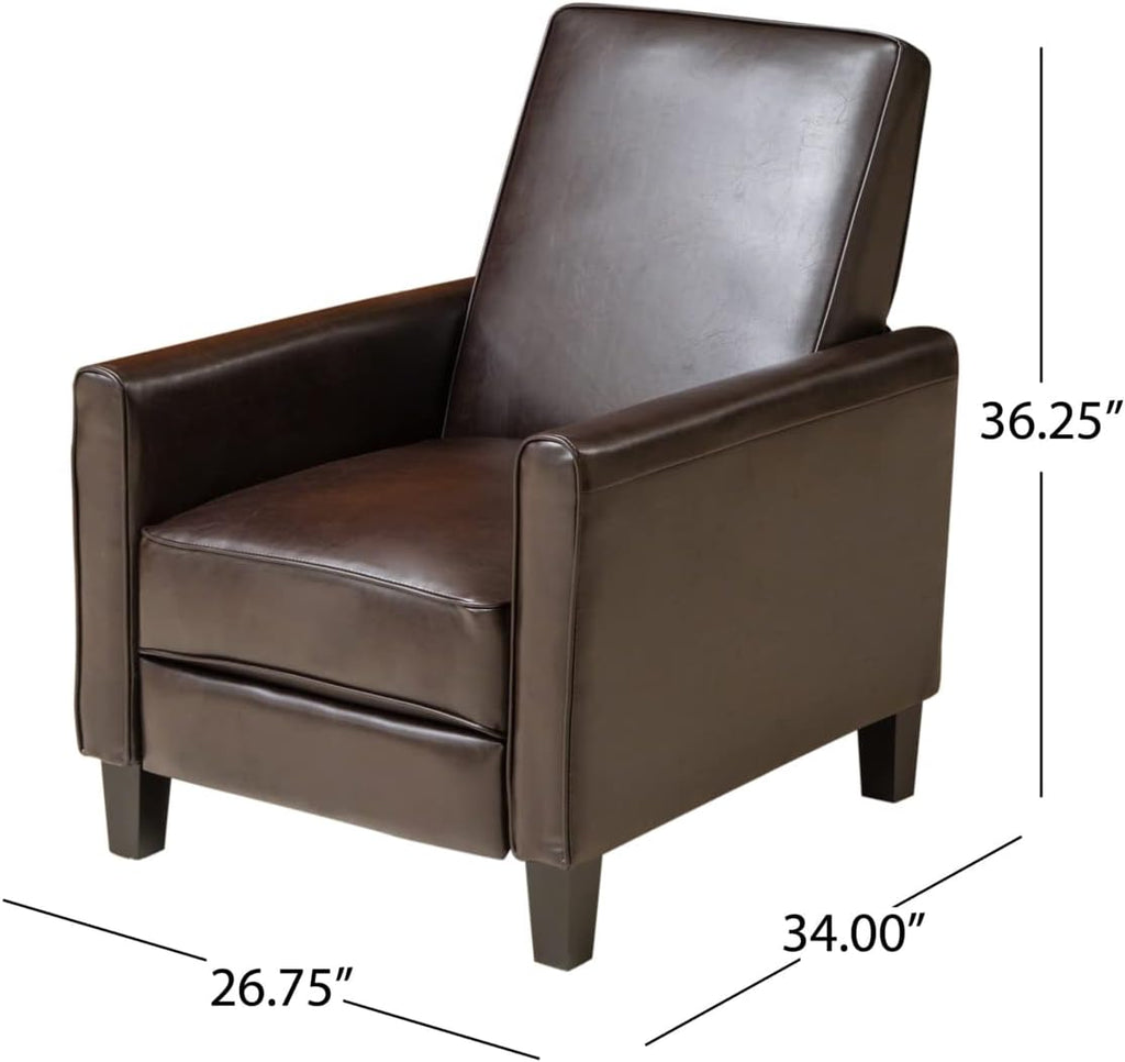 Christopher Knight Home Marshal Contemporary Bonded Leather Recliner (Set of 2), Brown and Dark Brown