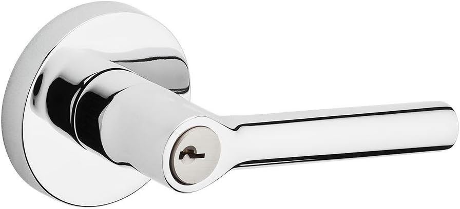 Baldwin 9BR3540-091 Reserve Tube Polished Chrome Entry Lever with Contemporary Round Rose