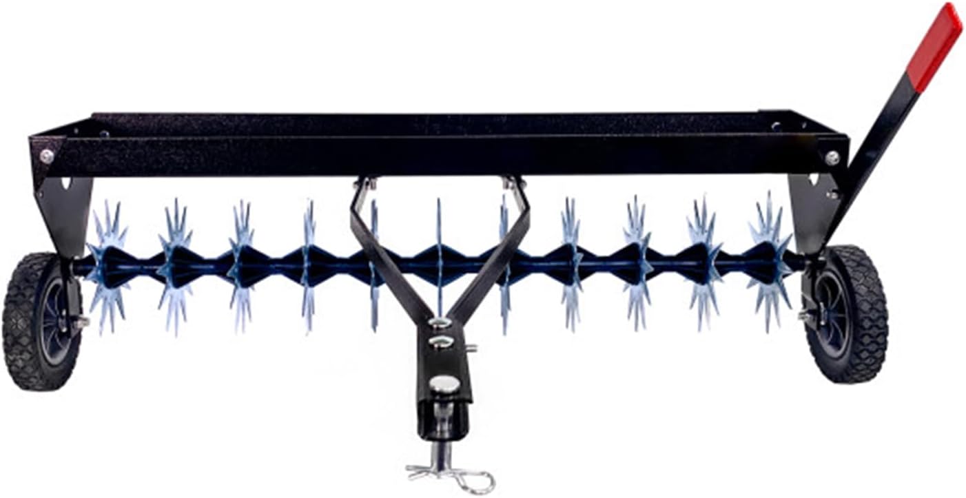 Brinly SAT2-40BH-P Tow Behind Spike Aerator with Transport Wheels, 40' - Carbon