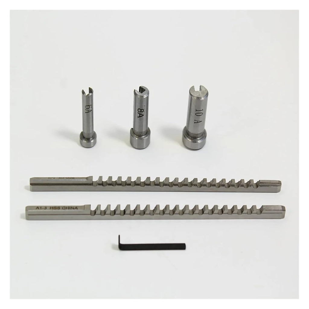Keyway Broach Set, Metric Sized 2mm 3mm Broaches 6/8/10 High Speed Steel CNC Cutting Tools with Shims Heat Resistance