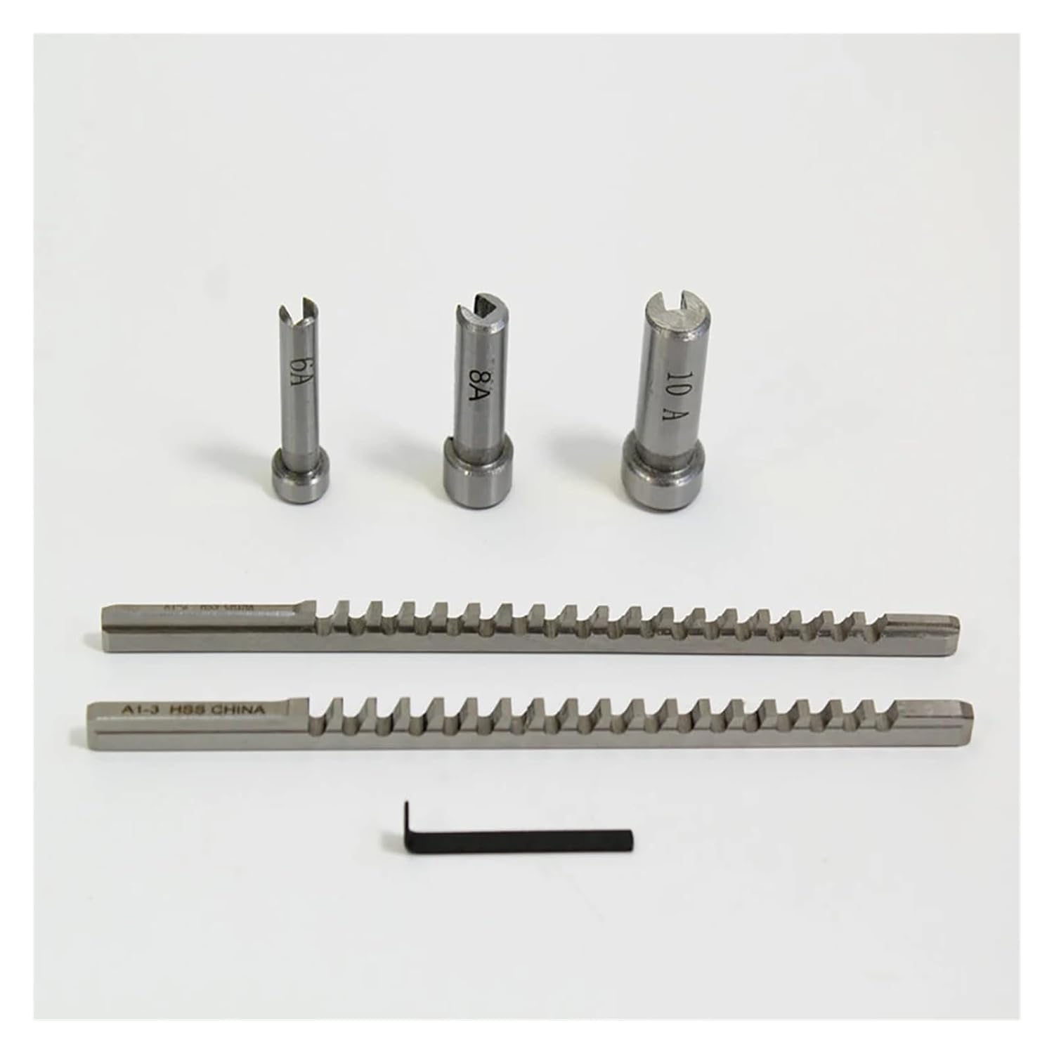 Keyway Broach Set, Metric Sized 2mm 3mm Broaches 6/8/10 High Speed Steel CNC Cutting Tools with Shims Heat Resistance
