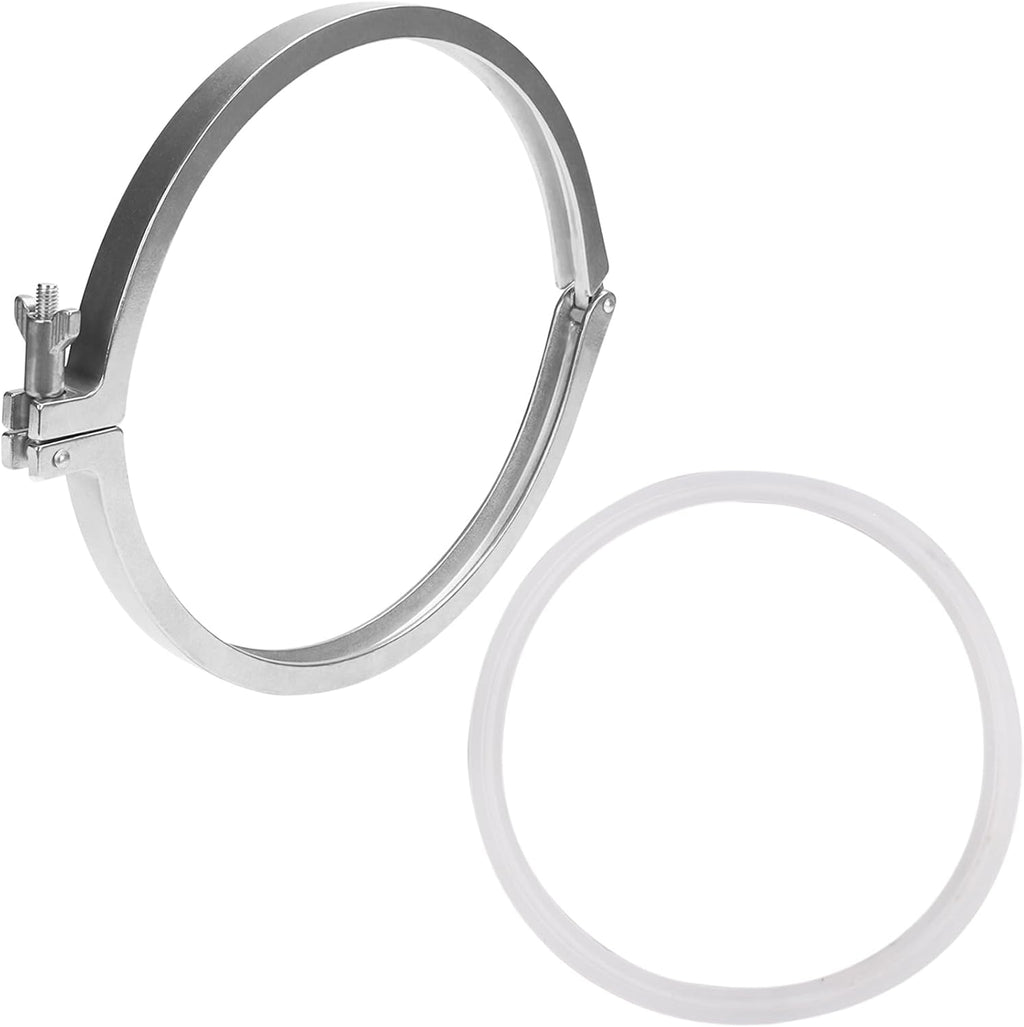 DERNORD Single Pin Heavy Duty Tri Clamp Stainless Steel 304 with Wing Nut for Ferrule TC with 1PC Silicone Gasket (12 inch Tri Clamp+Silicone Gasket)