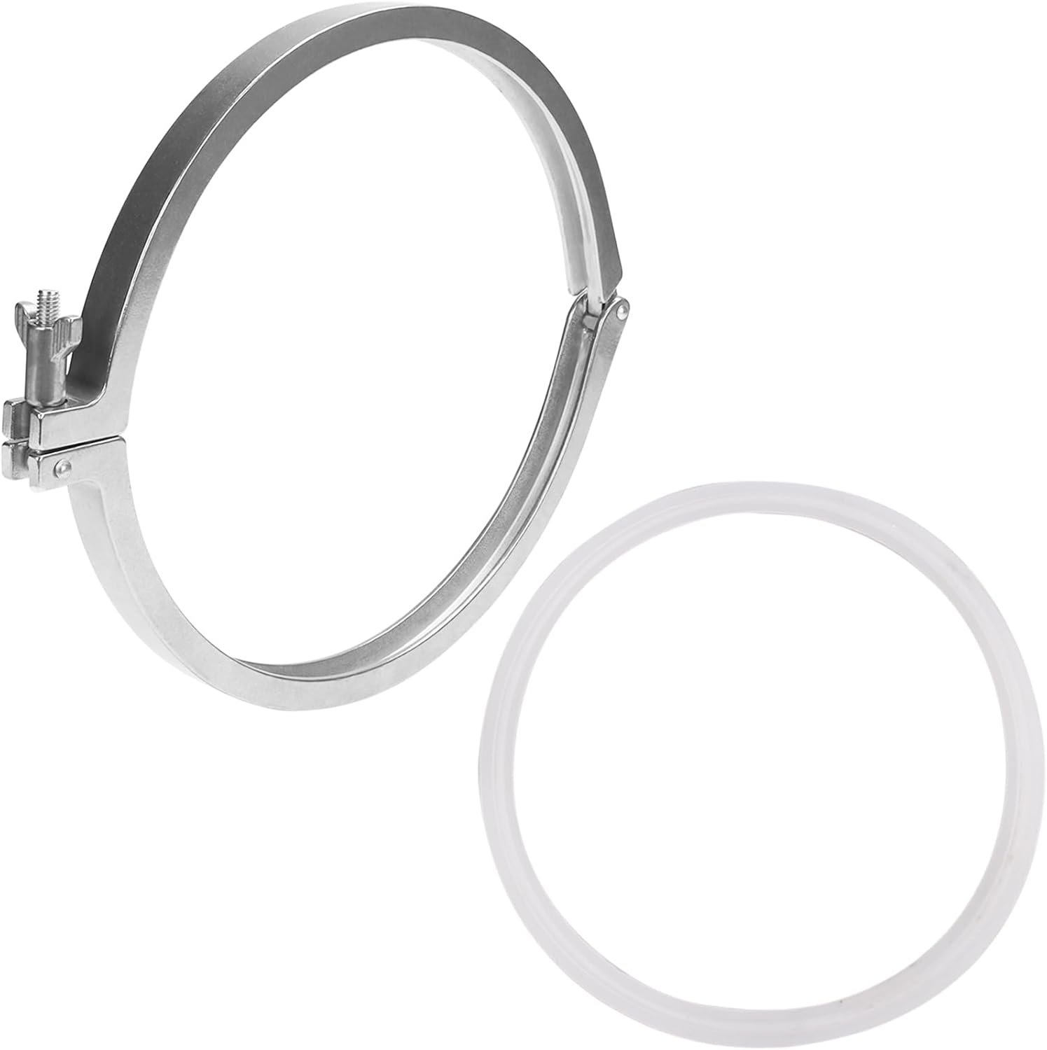 DERNORD Single Pin Heavy Duty Tri Clamp Stainless Steel 304 with Wing Nut for Ferrule TC with 1PC Silicone Gasket (12 inch Tri Clamp+Silicone Gasket)