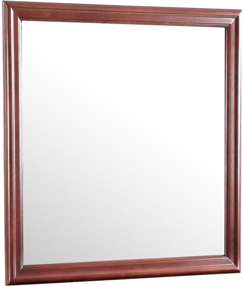 Glory Furniture Louis Phillipe Mirror in Cherry