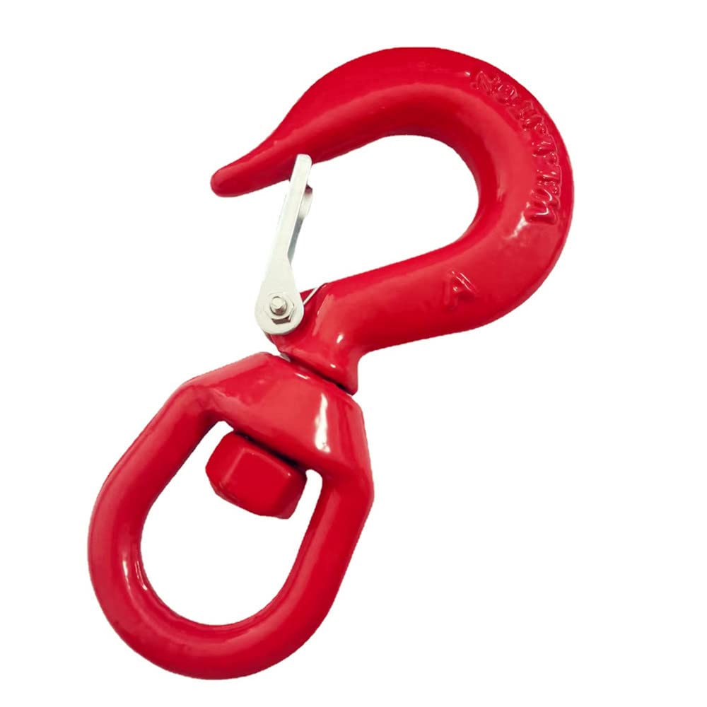 15 Ton Swivel Hook Heavy Duty Swivel Lifting Hook Rigging Swivel Hoist Hook with Latch for Crane Forklift (15T)