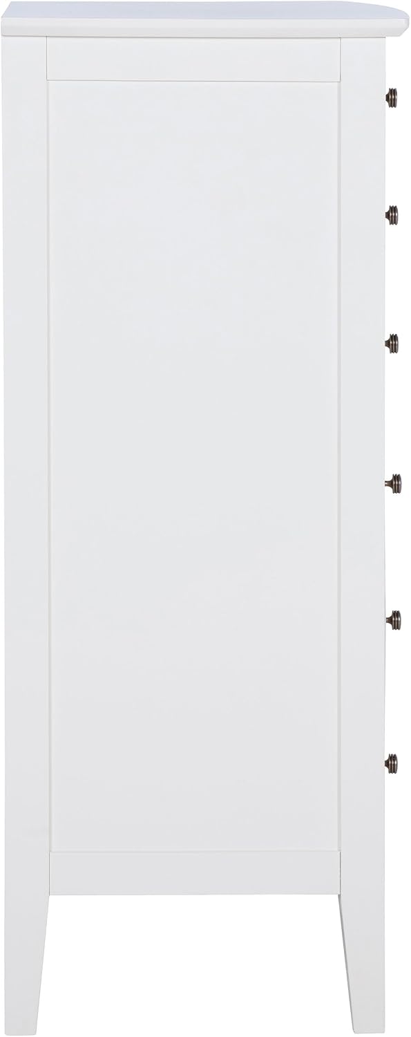 Coaster Home Furnishings - Bexhill - Wood - 8-Drawer Chest with Rattan Fronts, Black Felt Lining and Convex Design - Coastal - Bedroom - White - 223475