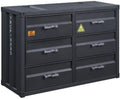 Acme Cargo Container Style Rectangular 6-Drawer Dresser in Gunmetal Metal